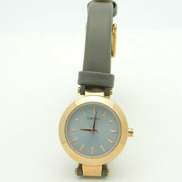 Dkny Accessories - DKNY NY2301 Stanhope Grey Leather Strap Watch